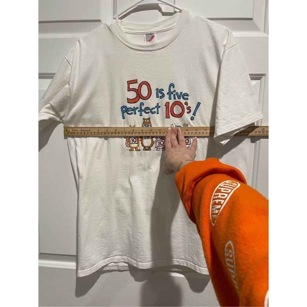 Vintage Jerzees Made in USA Turning 50 Shoebox Greetings Hallmark Tee Size L - Picture 7 of 11